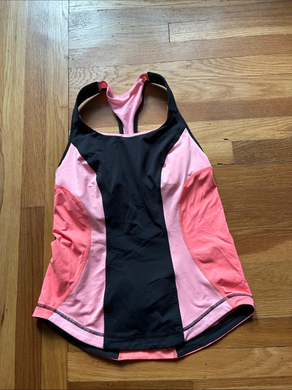 Lululemon Pink and Black Racerback Athletic Tank size 8